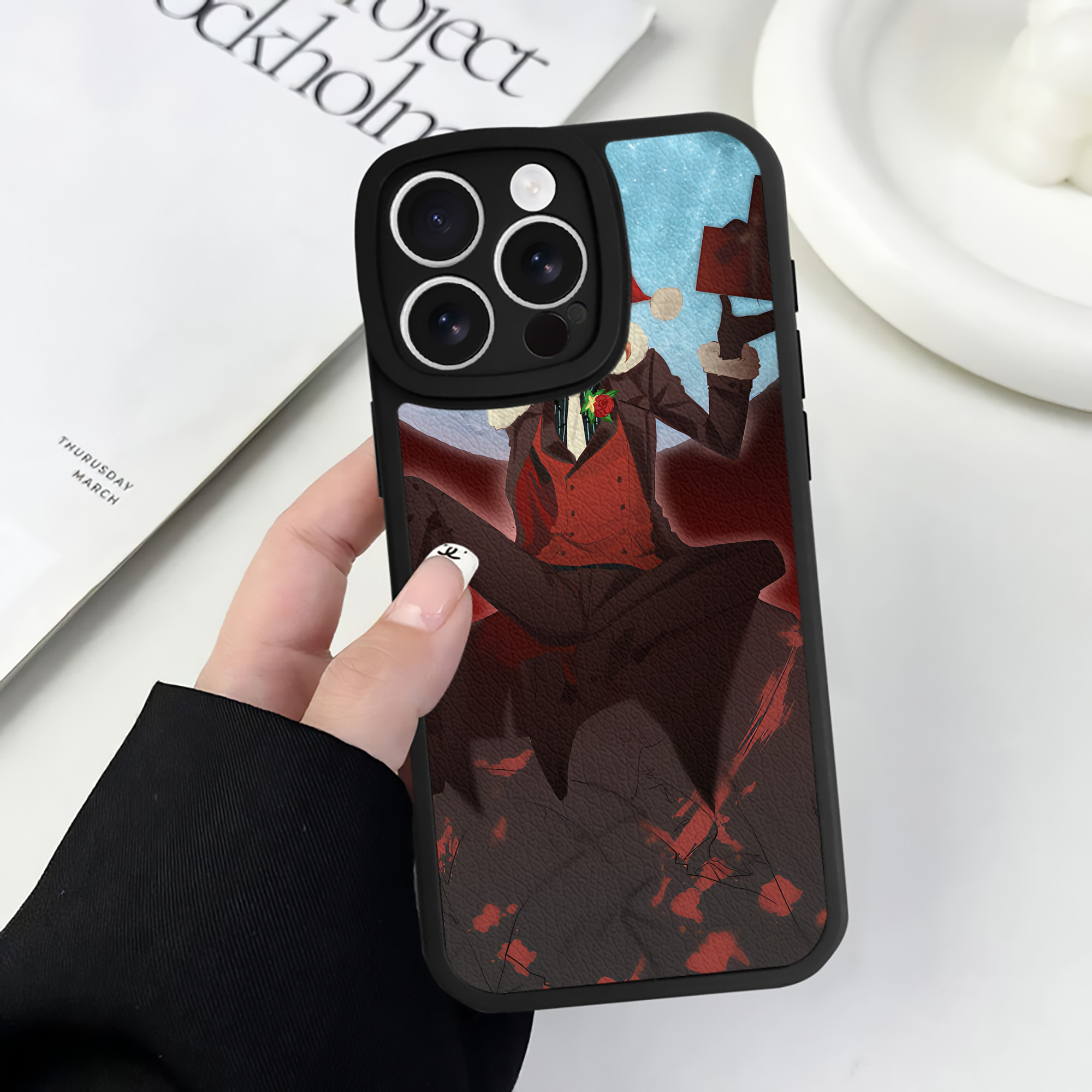 （画像用） 文豪ストレイドッグス Bungo Stray Dogs 【iPhone 16シリーズ対応】シリコンスマホケース（レザー調） 材質：シリコン